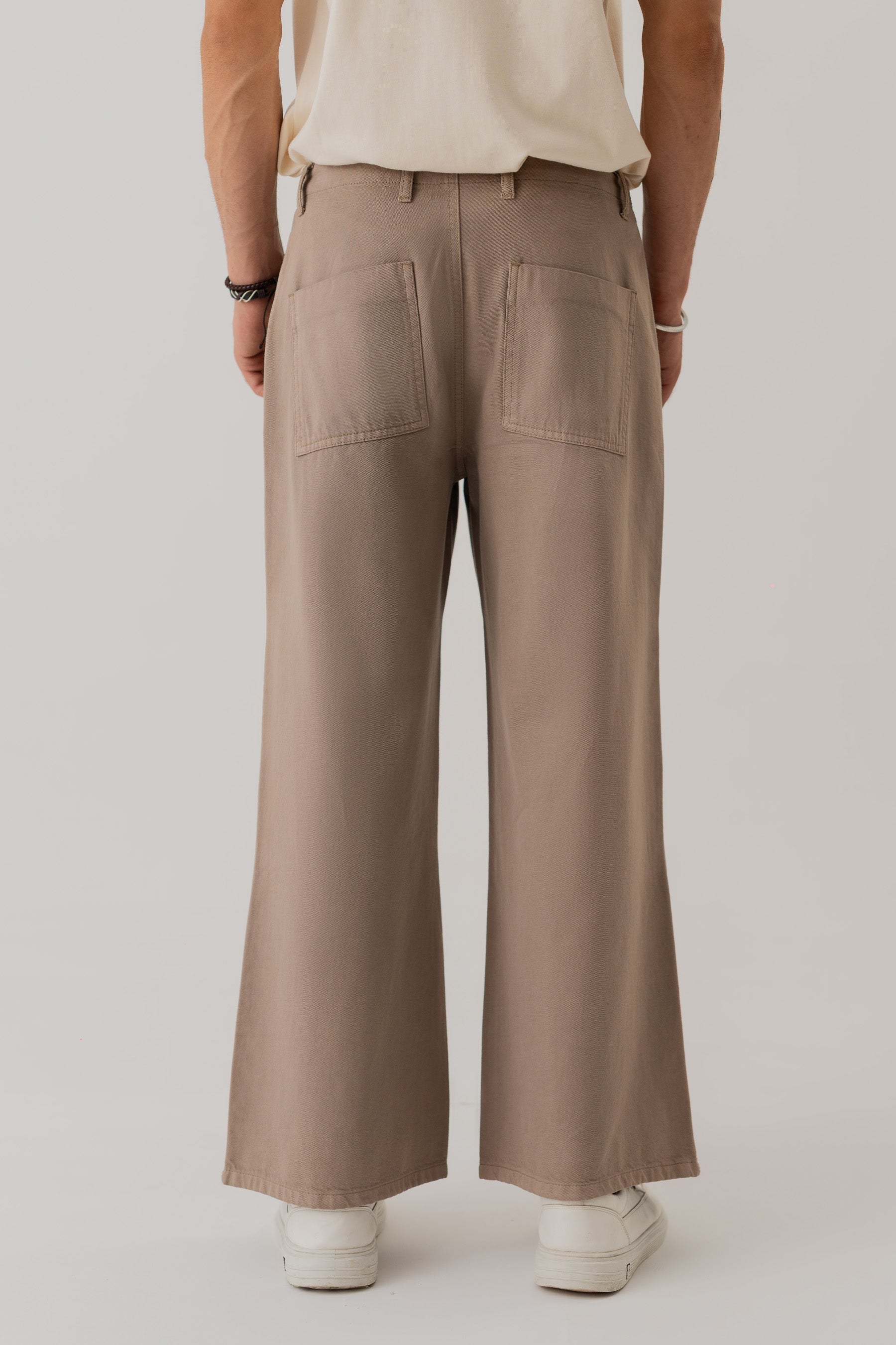 ND CITY™ Stone Grey Straight Fit Twill Trousers